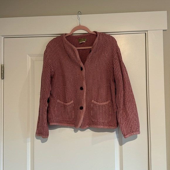 Vintage The Territory Ahead Waffle Quilt Jacket Dusty Pink Womens Medium Linen - Picture 3 of 7